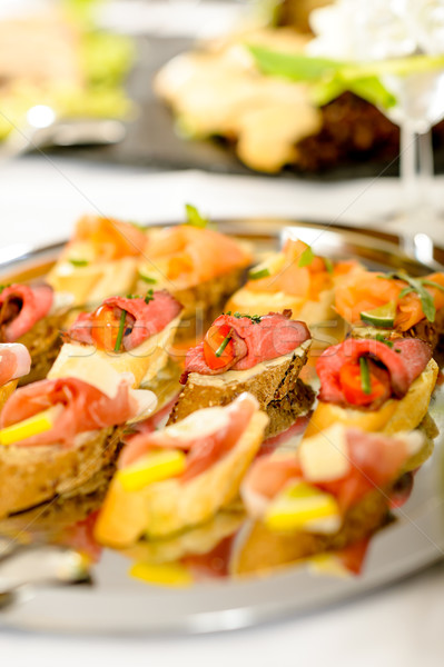 Catering buffet table with appetizers Stock photo © CandyboxPhoto