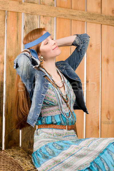 Fashion model - Hippie young red-hair woman Stock photo © CandyboxPhoto