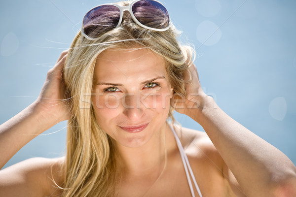 Feliz rubio mujer disfrutar verano sol Foto stock © CandyboxPhoto