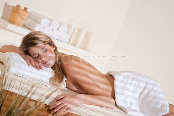 Foto stock: Estância · termal · mulher · jovem · bem-estar · massagem · tratamento · terapia