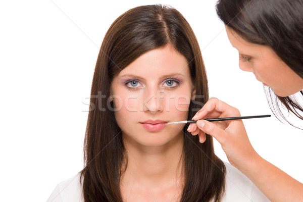 Professional makeup model woman apply  lipstick Stock photo © CandyboxPhoto