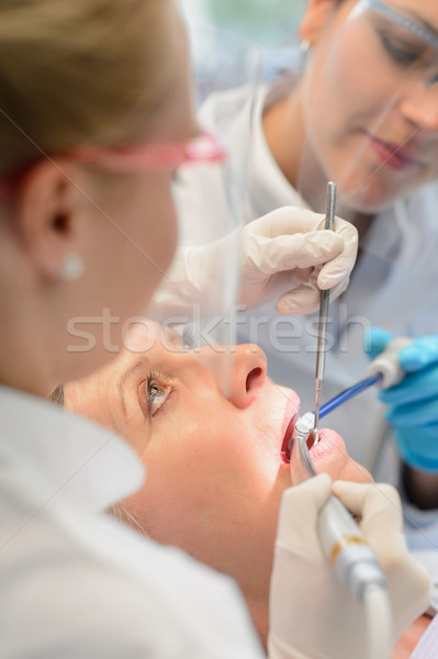 Professional dental team checkup patient woman  Stock photo © CandyboxPhoto