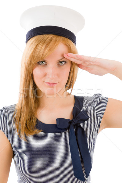 Young marine woman saluting navy outfit Stock photo © CandyboxPhoto
