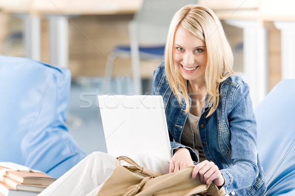 Young happy high-school student relax with laptop Stock photo © CandyboxPhoto