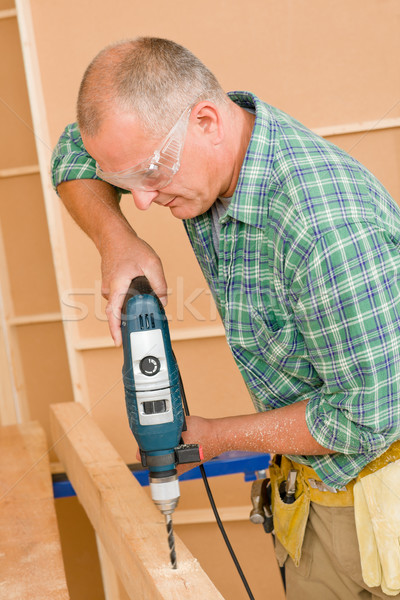 Handyman home improvement drilling wood Stock photo © CandyboxPhoto