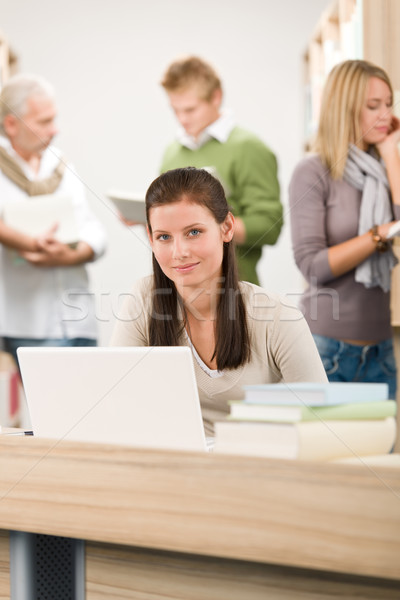 школу библиотека студент ноутбука сидят столе Сток-фото © CandyboxPhoto