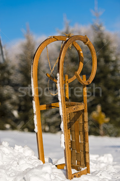 Snow sledge standing in winter countryside Stock photo © CandyboxPhoto