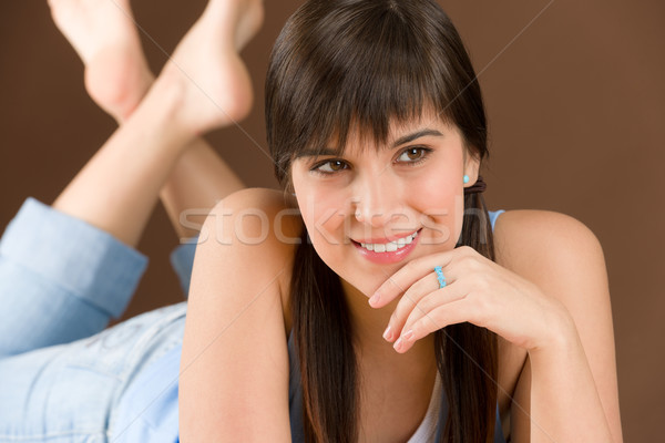 Portrait woman teenager relax lying down Stock photo © CandyboxPhoto