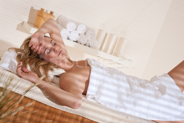 Spa - Young woman at wellness massage relaxing Stock photo © CandyboxPhoto