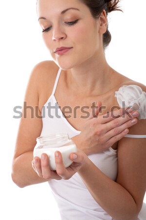Body care series - Woman applying cream Stock photo © CandyboxPhoto