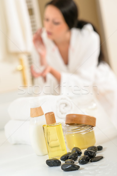 Bathroom body care products and towels close-up  Stock photo © CandyboxPhoto