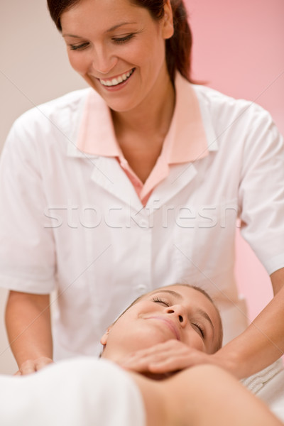 Luxury care - woman at cleavage massage Stock photo © CandyboxPhoto