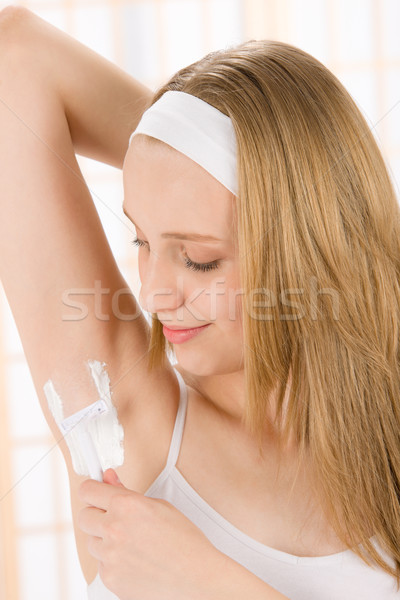 Beauty body care teenager woman shave armpit Stock photo © CandyboxPhoto