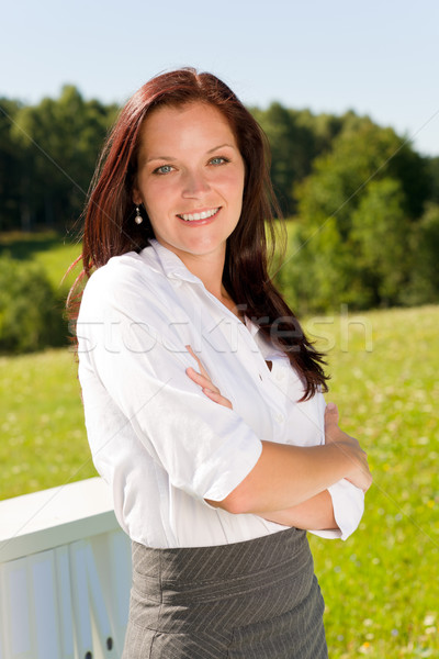 Young businesswoman sunny nature attractive smile Stock photo © CandyboxPhoto