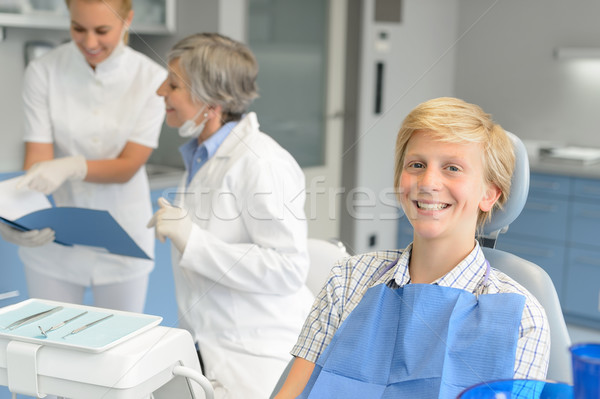 Dental checkup teenage patient and dentist nurse Stock photo © CandyboxPhoto
