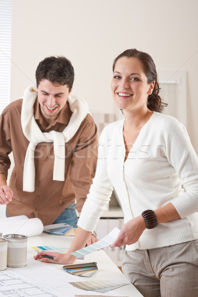 Two interior designer working at office with color swatch  Stock photo © CandyboxPhoto
