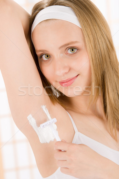 Beauty body care teenager woman shave armpit Stock photo © CandyboxPhoto