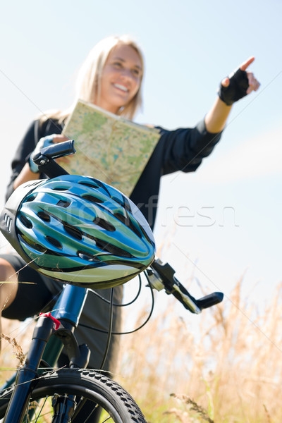 Горный велосипед поиск карта шлема Сток-фото © CandyboxPhoto