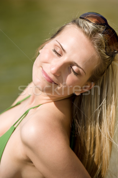 Rubio mujer disfrutar verano sol gafas de sol Foto stock © CandyboxPhoto