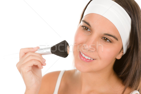 Smink bőrápolás nő por fiatal nő sminkecset Stock fotó © CandyboxPhoto