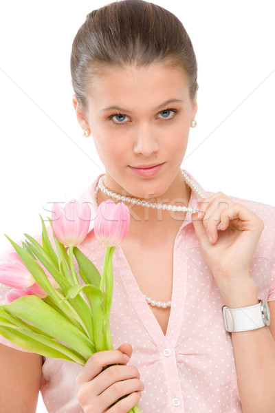 [[stock_photo]]: Mode · jeunes · romantique · femme · printemps · tulipes