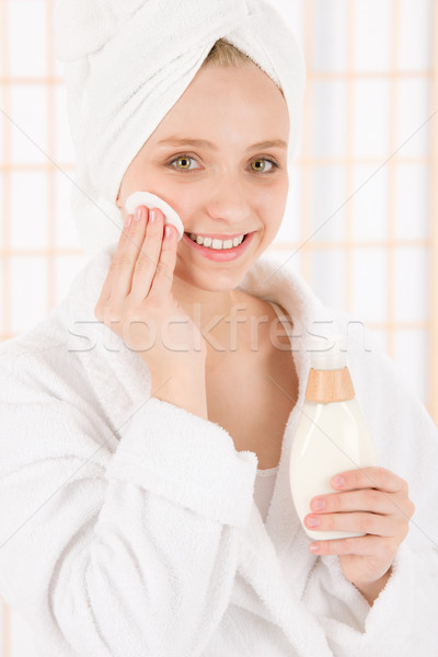 Stock foto: Akne · Gesichtspflege · Teenager · Frau · sauber · Haut