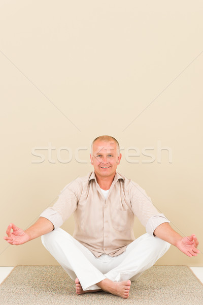 Casual business yoga smiling senior man meditate Stock photo © CandyboxPhoto