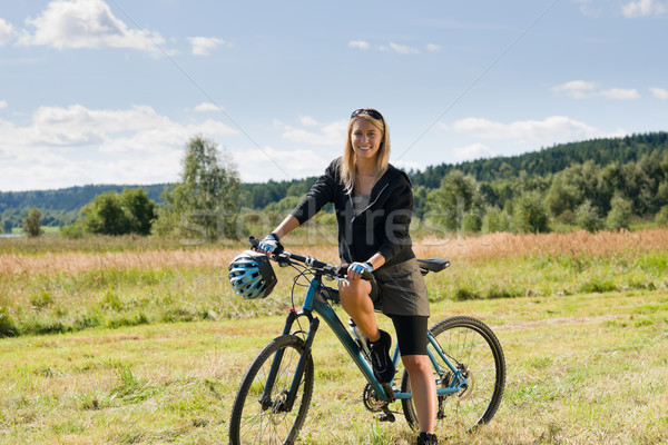 Горный велосипед Солнечный счастливым девушки Сток-фото © CandyboxPhoto