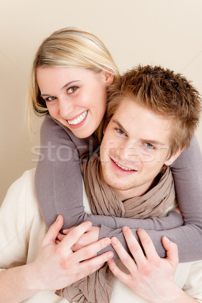 Imagine de stoc: Cuplu · dragoste · fericit · relaxa · acasă · împreună