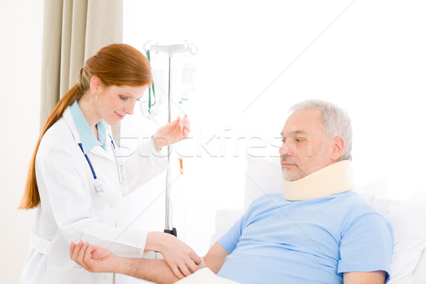 Foto stock: Hospital · femenino · médico · paciente · altos · médicos