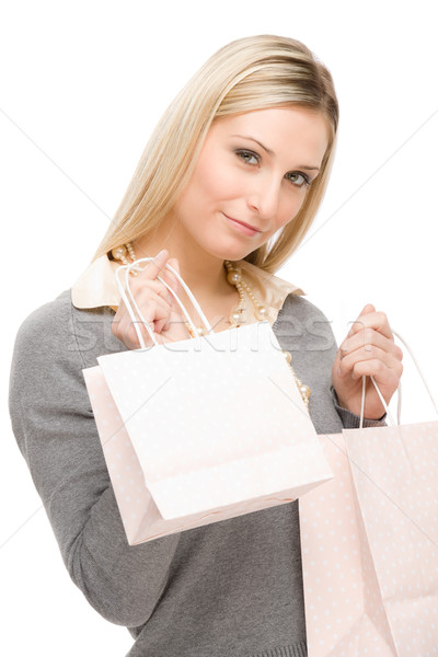 Shopping femme mode heureux sac portrait [[stock_photo]] © CandyboxPhoto