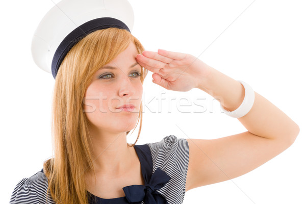 Young marine woman saluting navy outfit Stock photo © CandyboxPhoto