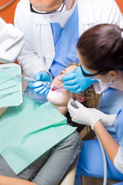 Dentysta pielęgniarki procedura pacjenta zawodowych operacja Zdjęcia stock © CandyboxPhoto