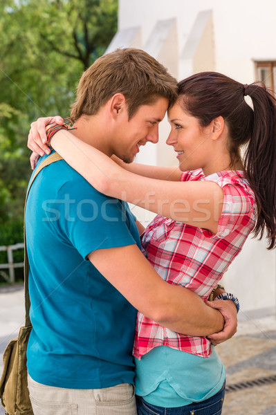 Young happy affectionate couple flirting outdoors Stock photo © CandyboxPhoto