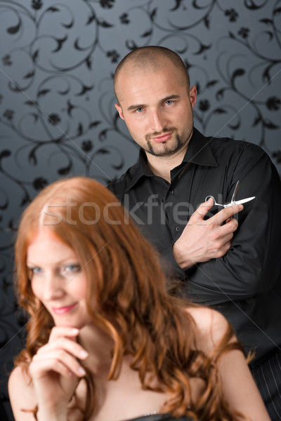 Professional hairdresser with fashion model at luxury salon Stock photo © CandyboxPhoto