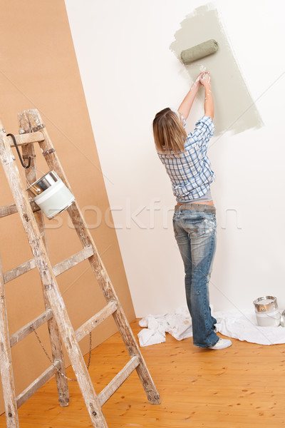 商業照片: 女子 · 畫 · 階梯 · 畫