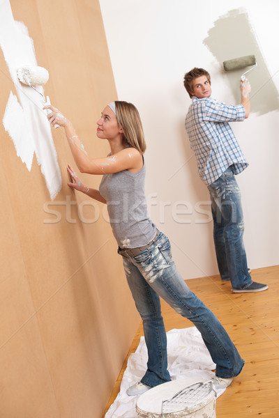 Stockfoto: Home · improvement · schilderij · muur · verf · huis