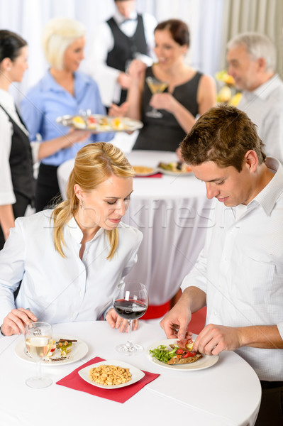 Restauration société événement jeunes collègues manger [[stock_photo]] © CandyboxPhoto