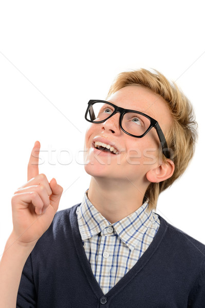 Vrolijk jongen geek bril idee Stockfoto © CandyboxPhoto