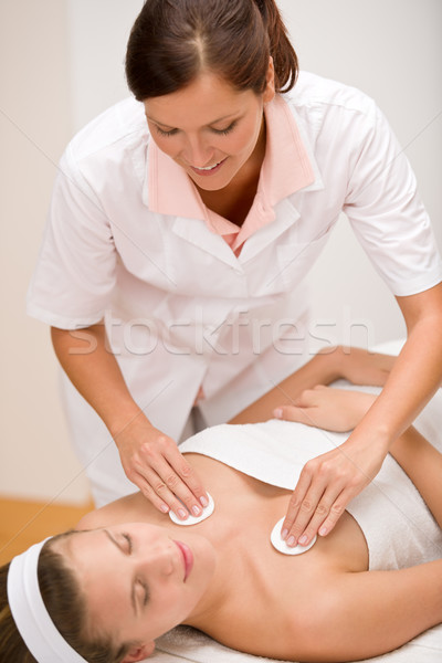 Luxury care - woman at cleavage cleaning  Stock photo © CandyboxPhoto