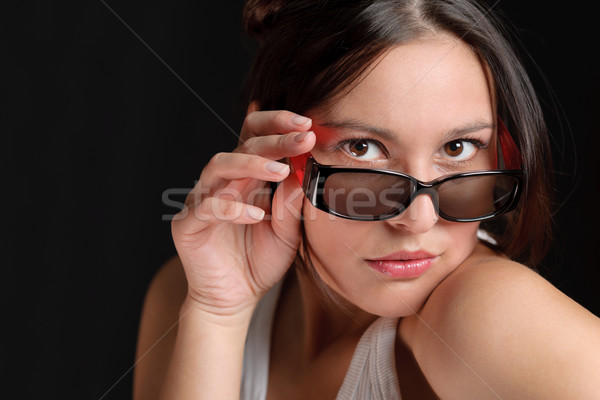 [[stock_photo]]: Designer · verres · femme · mode · portrait