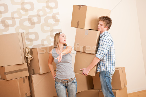 Moving house: Man and woman with box Stock photo © CandyboxPhoto