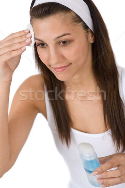 Schönheit Gesichtspflege Teenager Frau Reinigung Akne Stock foto © CandyboxPhoto