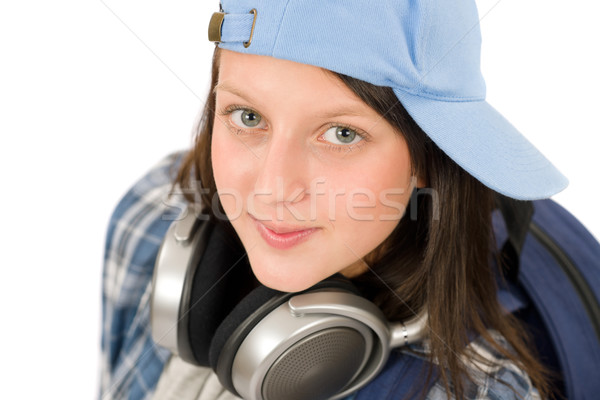 Teenager cute girl enjoy music with headphones Stock photo © CandyboxPhoto