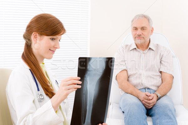 Doctor office - female physician patient x-ray Stock photo © CandyboxPhoto