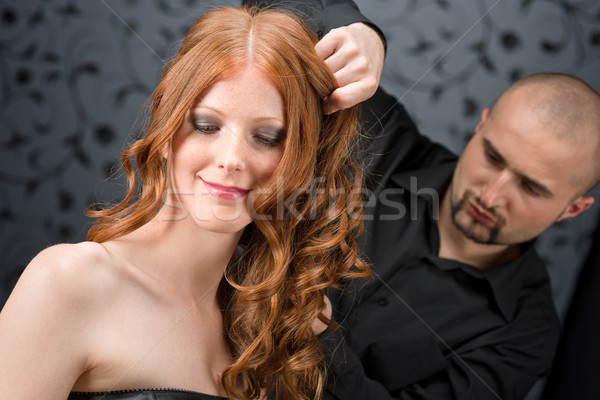 Profissional cabeleireiro moda modelo luxo salão Foto stock © CandyboxPhoto