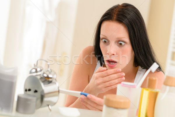 Kobieta pozytywny test ciążowy wynikać Zdjęcia stock © CandyboxPhoto