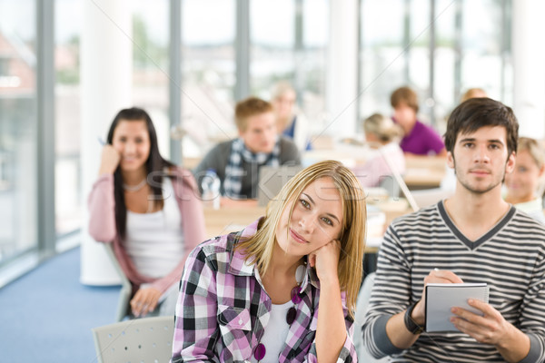 Stock photo: Class at high school - students in classroom