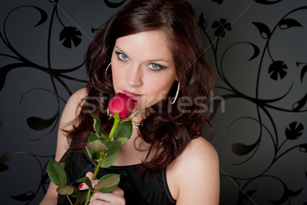Stock photo: Cocktail party woman evening dress rose