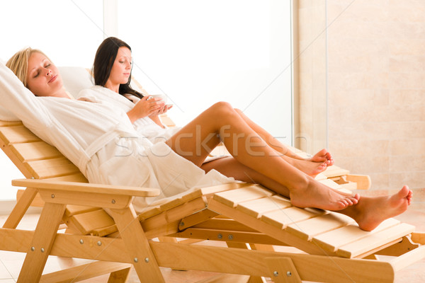 Foto stock: Lujo · spa · dos · mujeres · relajarse · sesión · dos